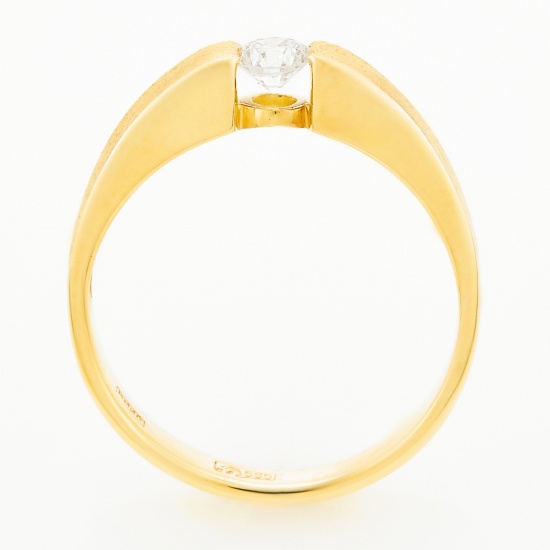 Кольцо из желтого золота 585 пробы c 1 бриллиантом, Л75002085 за 37000