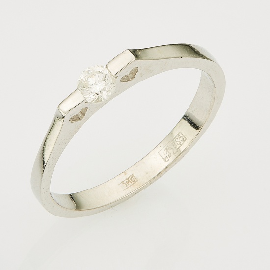 Кольцо из белого золота 585 пробы c 1 бриллиантом, Л19098244 за 18165