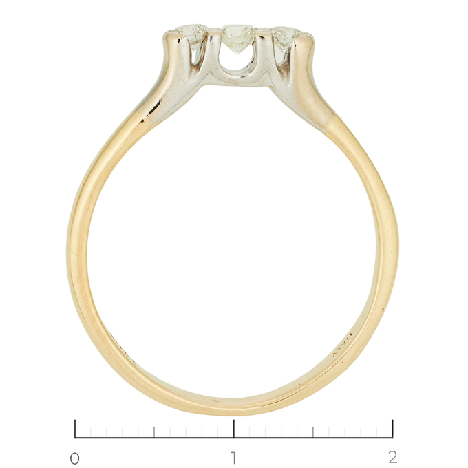 Кольцо из золота 585 пробы c 3 бриллиантами, Л 6102 3623 за 25200