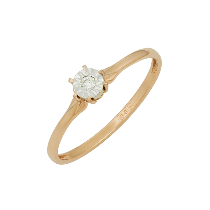 Кольцо из золота 585 пробы c бриллиантом