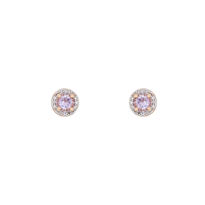 Серьги из золота 585 пробы c аметистами и бриллиантами, К 0000 2458 за 27000