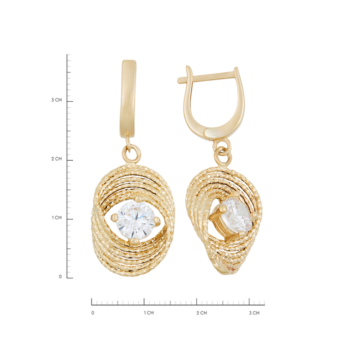 Серьги из золота 585 пробы c фианитами, К 0000 3644 за 51200