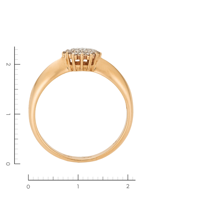 Кольцо из золота 585 пробы c 19 бриллиантами, Л 7302 5208 за 38320