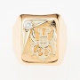 Кольцо печатка из комбинированного золота 583 пробы c 1 бриллиантом Л63013847 фото 2