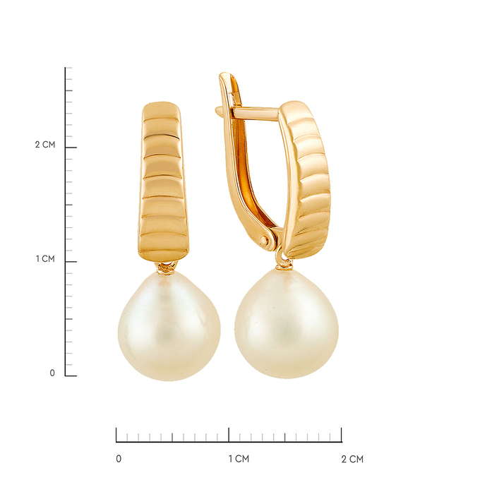 Серьги из золота 585 пробы c культивированным жемчугом, Ц О007 1431 за 48300