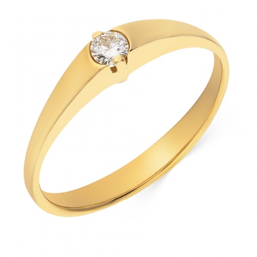 Кольцо из желтого золота 750 пробы c 1 бриллиантом Л11086204 фото 1