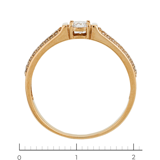 Кольцо из красного золота 585 пробы c фианитами, Л29117703 за 11160