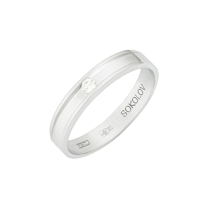 Кольцо из золота 585 пробы c бриллиантом