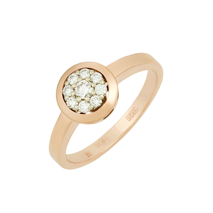 Кольцо из золота 585 пробы c бриллиантами