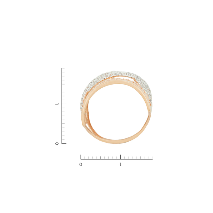 Кольцо из золота 585 пробы c 174 фианитами