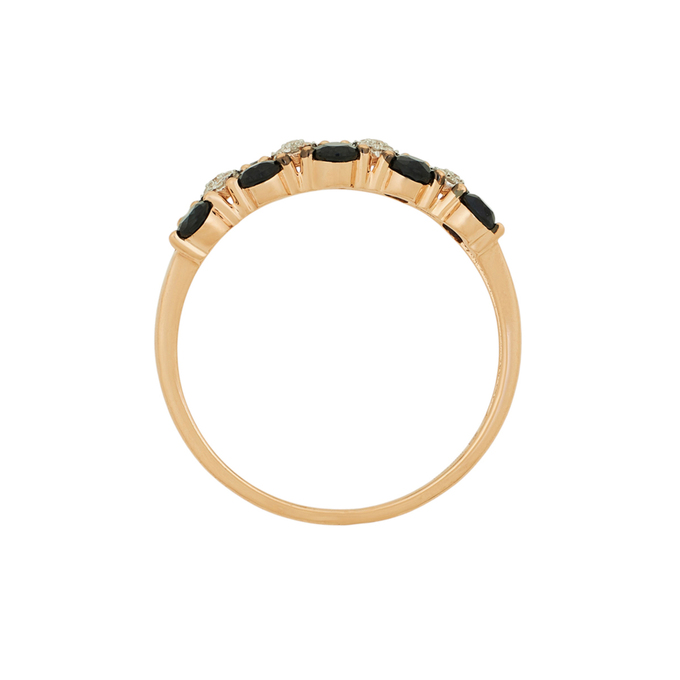 Кольцо из золота 585 пробы c сапфирами и бриллиантами, Л 5208 0957 за 42400