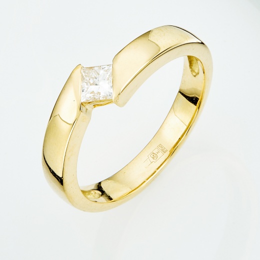 Кольцо из желтого золота 750 пробы c 1 бриллиантом Л22087008 фото 1