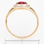 Кольцо из красного золота 585 пробы c 1 синт. рубином и 28 бриллиантами Л35056891 фото 4