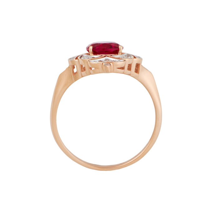 Кольцо из золота 585 пробы с бриллиантами и корундом, Л 7303 7190 за 45200