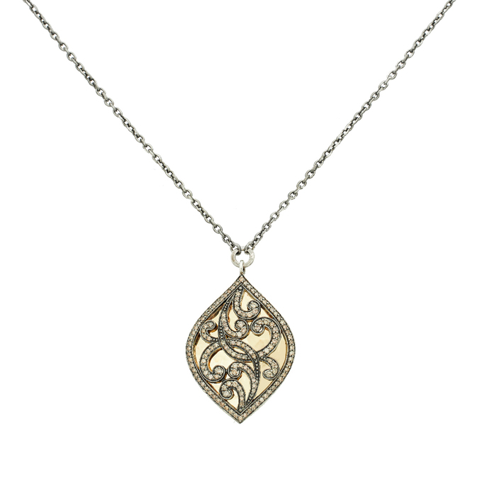 Колье из серебра 925 пробы c бриллиантами