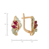 Серьги из золота 585 пробы c рубинами и бриллиантами