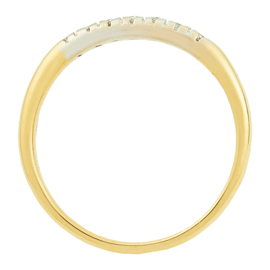 Кольцо из комбинированного золота 750 пробы c 7 бриллиантами, Л35061222 за 21300
