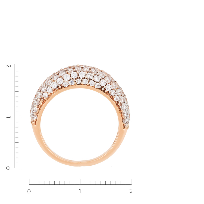 Кольцо из комбинированного золота 585 пробы c 99 фианитами