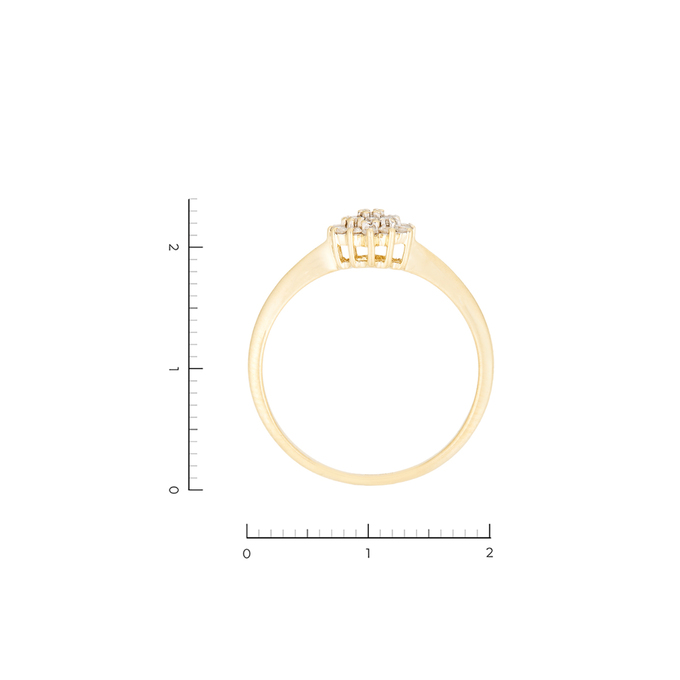 Кольцо из золота 585 пробы c 19 бриллиантами