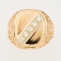 Кольцо печатка из комбинированного золота 585 пробы c 5 бриллиантами Л09095627 фото 2