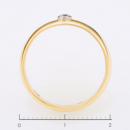Кольцо из желтого золота 585 пробы c 1 бриллиантом, Л58019385 за 15925