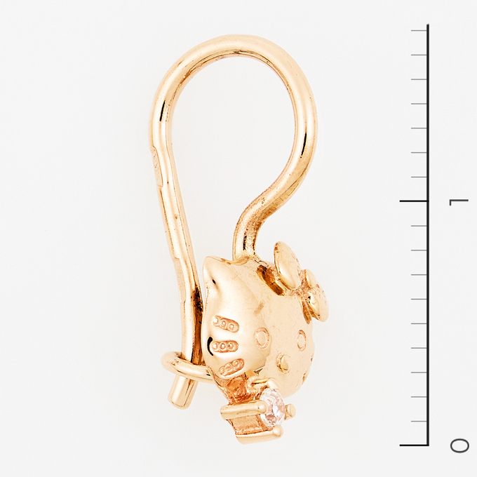 Серьги из красного золота 585 пробы c фианитами