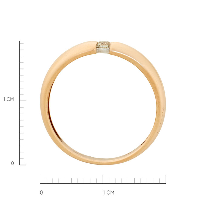 Кольцо из золота 585 пробы c бриллиантом, Л 2415 5119 за 23200