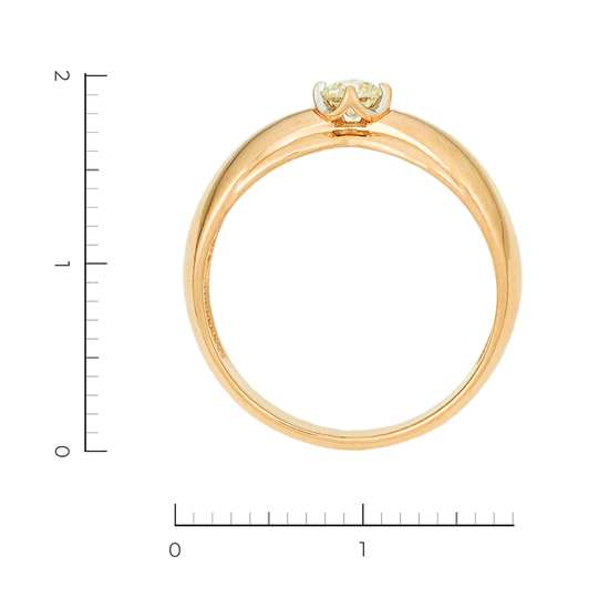 Кольцо из красного золота 585 пробы c 1 бриллиантом, Л64017894 за 19740