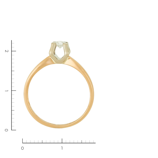 Кольцо из комбинированного золота 585 пробы c 1 бриллиантом, Л12059772 за 19140