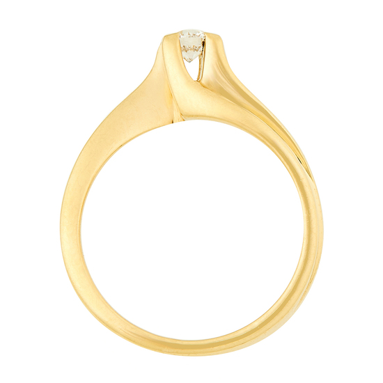 Кольцо из желтого золота 750 пробы c 1 бриллиантом, Л30117941 за 92700