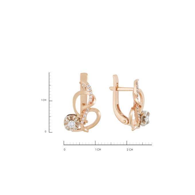 Серьги из золота 585 пробы c бриллиантами, Л 2010 7231 за 45520