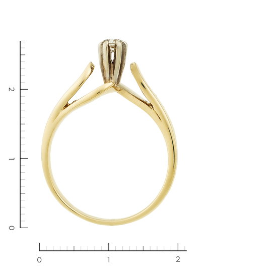 Кольцо из комбинированного золота 585 пробы c 1 бриллиантом, Л31121951 за 19500