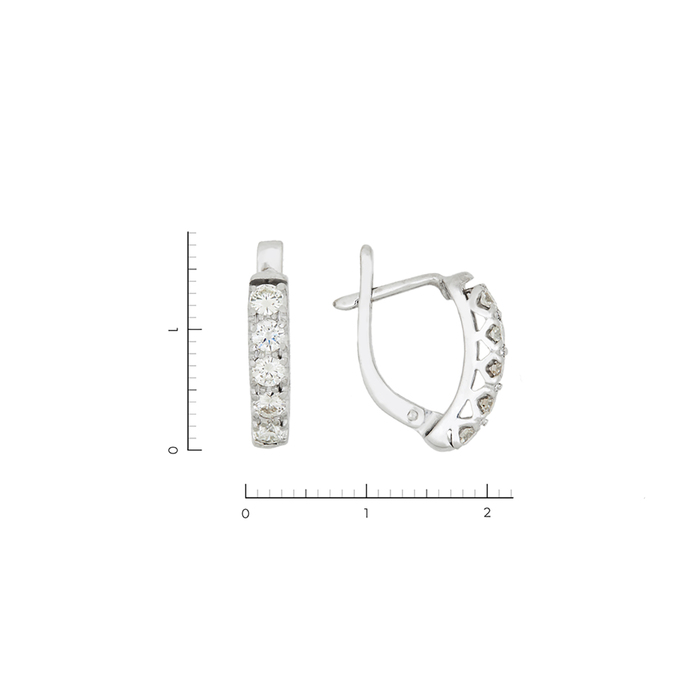 Серьги из золота 585 пробы c 10 бриллиантами