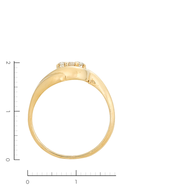 Кольцо из золота 585 пробы c 3 бриллиантами, Л 2807 3656 за 19450