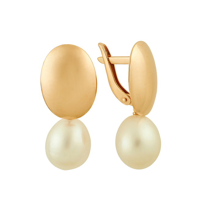 Серьги из золота 585 пробы c культивированным жемчугом, Л 3706 6331 за 45520