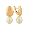 Серьги из золота 585 пробы c культивированным жемчугом