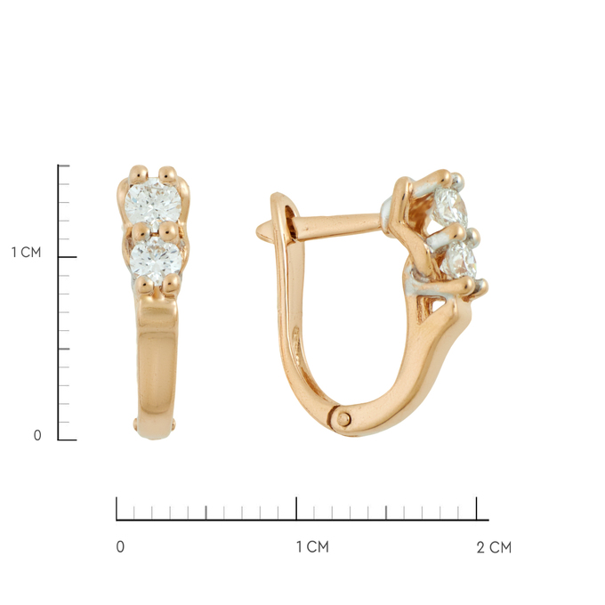 Серьги из золота 585 пробы c бриллиантами, Ц О007 2046 за 52720