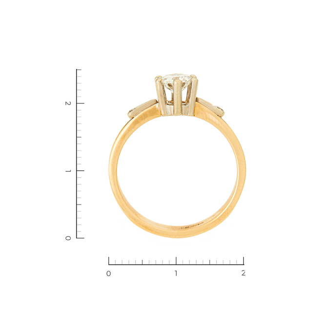 Кольцо из комбинированного золота 585 пробы c 3 бриллиантами, Л 4708 6952 за 250000