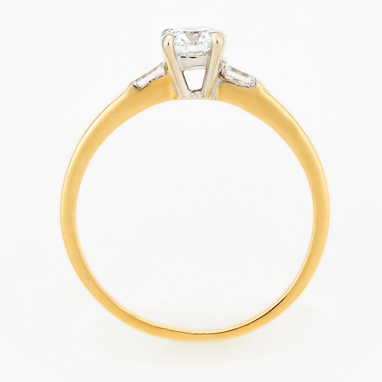 Кольцо из комбинированного золота 750 пробы c 3 бриллиантами, Л23097451 за 76760