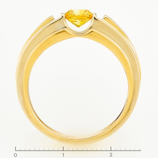 Кольцо из комбинированного золота 585 пробы c 1 бриллиантом, Л25078911 за 92000