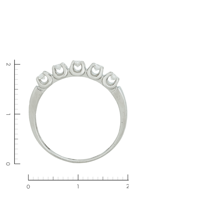 Кольцо из золота 585 пробы c 5 бриллиантами