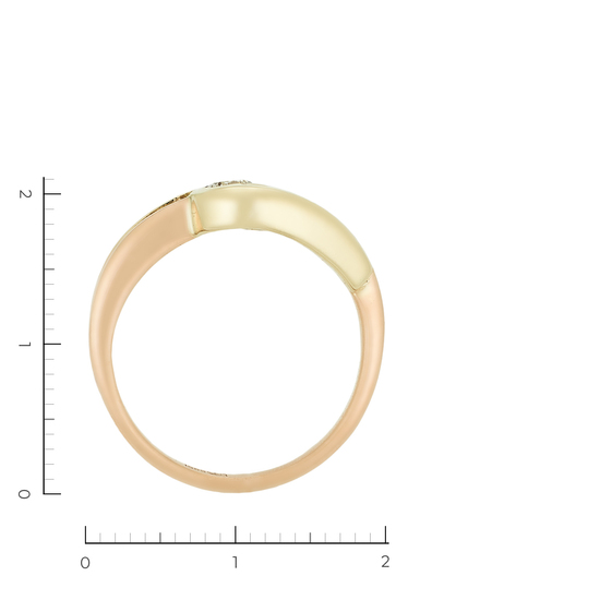 Кольцо из комбинированного золота 585 пробы c 1 бриллиантом, Л58043437 за 39830