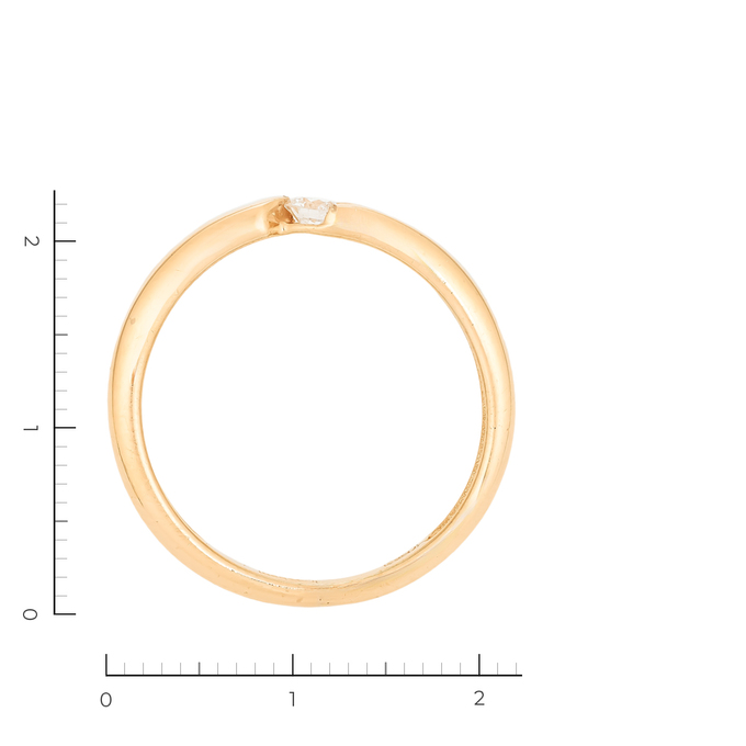 Кольцо из золота 585 пробы c 1 бриллиантом, Л 0910 7114 за 42000