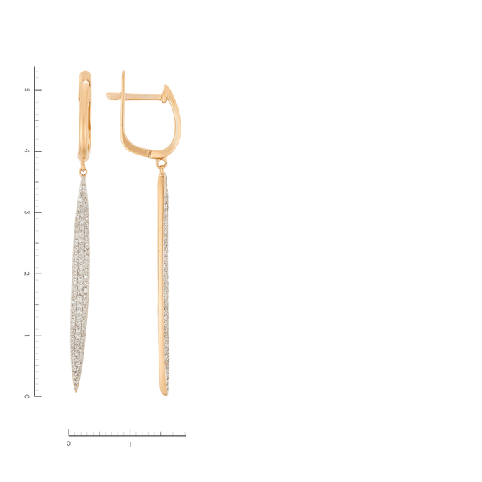 Серьги из золота 585 пробы c 174 бриллиантами, Л 4608 6154 за 49500