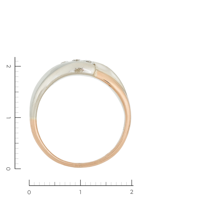 Кольцо из золота 585 пробы c 3 бриллиантами, Л 3009 3907 за 66000