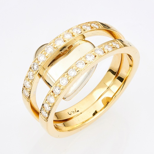 Кольцо из комбинированного золота 750 пробы c 22 бриллиантами Л11133159 фото 1