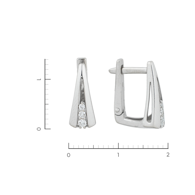 Серьги из белого золота 585 пробы c 6 бриллиантами, Л 4806 9977 за 22320