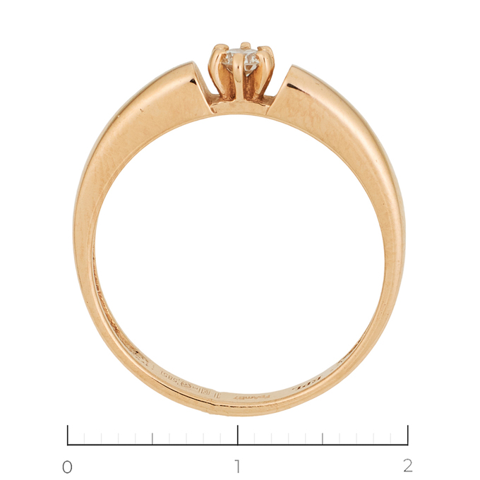 Кольцо из красного золота 585 пробы c 1 бриллиантом, Л 3506 3422 за 18800