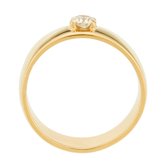 Кольцо из желтого золота 750 пробы c 1 бриллиантом, Л39081388 за 160720