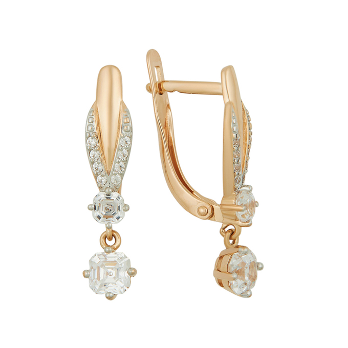 Серьги из золота 585 пробы c фианитами, Л 4710 6184 за 27230